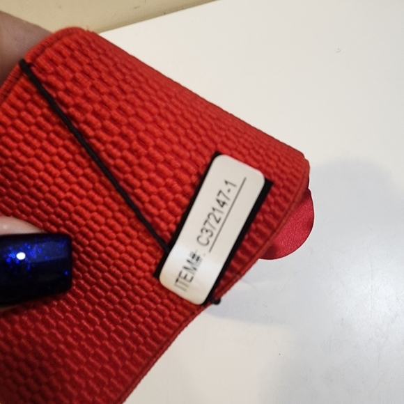 NOIR Red Women's Elastic Chiffon Flower belt - Picture 2 of 7